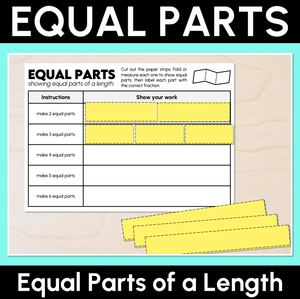 Equal Parts of a Length - Fractions Worksheet