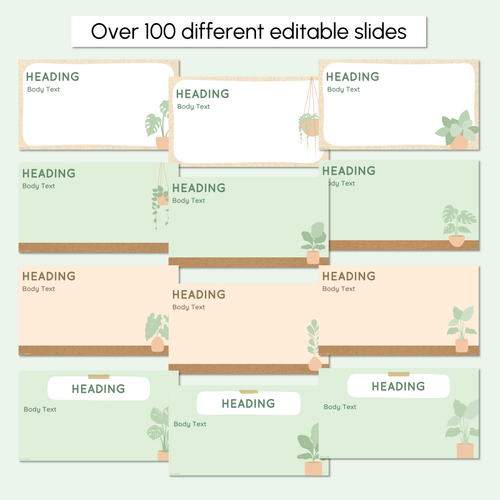Resource preview 3 for Editable Teaching Slides - - The Greenhouse Collection - Natural Classroom Decor