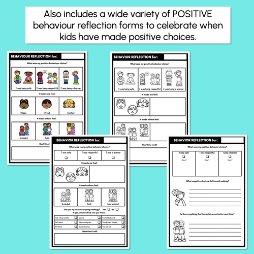 Resource preview 4 for Behaviour Consequence Reflection Forms - Positive & Negative Behaviour Choices