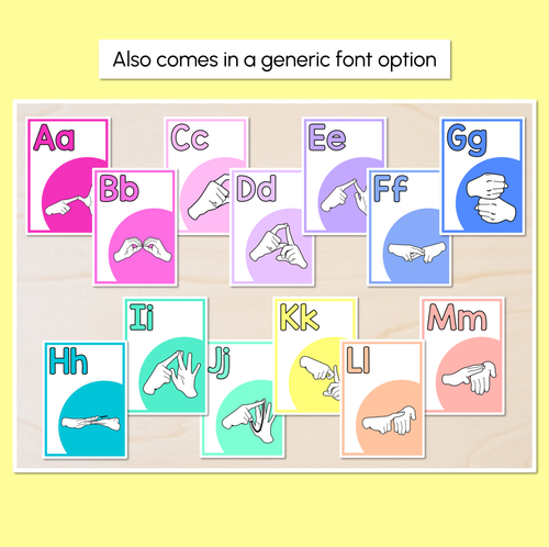 Resource preview 3 for AUSLAN Alphabet Posters - Australian Finger Spelling - Rainbow Classroom Decor