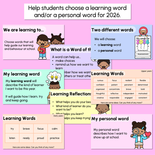 Resource preview 2 for Word of the Year - Teaching Slides - Student Reflection and Goal-Setting