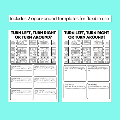 Resource preview 4 for Turn Left, Right or Around? - Map Orientation Worksheets
