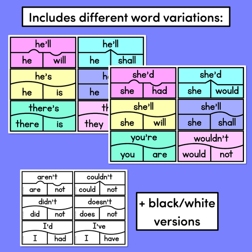 Resource preview 4 for CONTRACTIONS PUZZLES