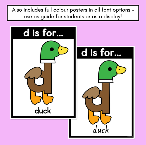 Resource preview 4 for Beginning Sound Crafts - LOWERCASE Letter D - D is for Duck