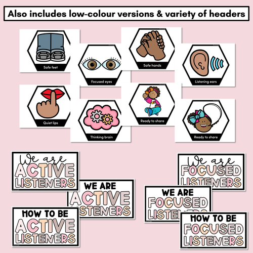 Resource preview 3 for Focused/Active Listening Posters - Inclusive Display - Neutral