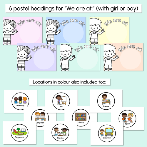 Resource preview 4 for Where Are We? Classroom Display - Pastel Classroom Decor