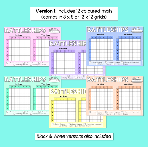 Resource preview 3 for Battleships – Locating Positions on a Grid Game