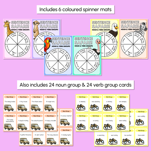 Resource preview 3 for Sentence Safari - Noun & Verb Groups Game