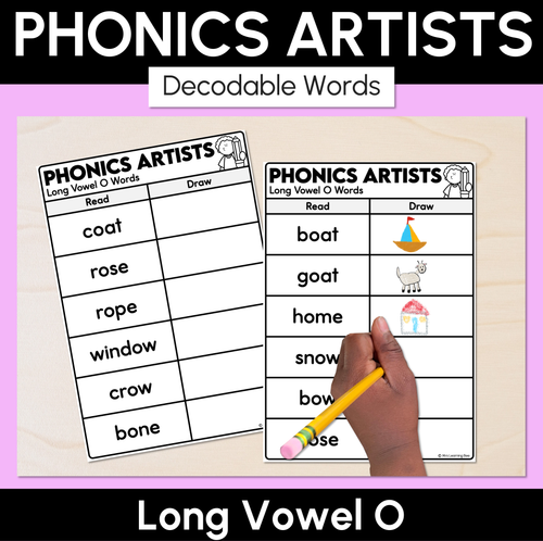 Resource preview 6 for Phonics Artists - Long Vowels Decodable Words & Sentences Complete Bundle