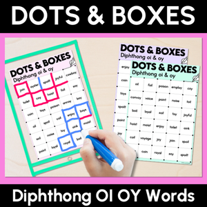 Dots and Boxes Phonics Game - Diphthong OI OY Words