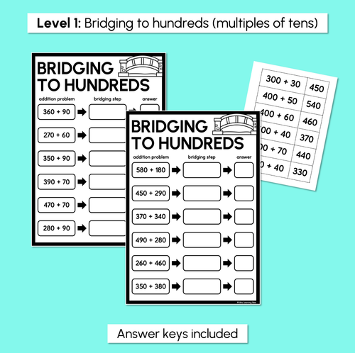 Resource preview 3 for Bridging to 100s - Cut & Paste Addition Activity