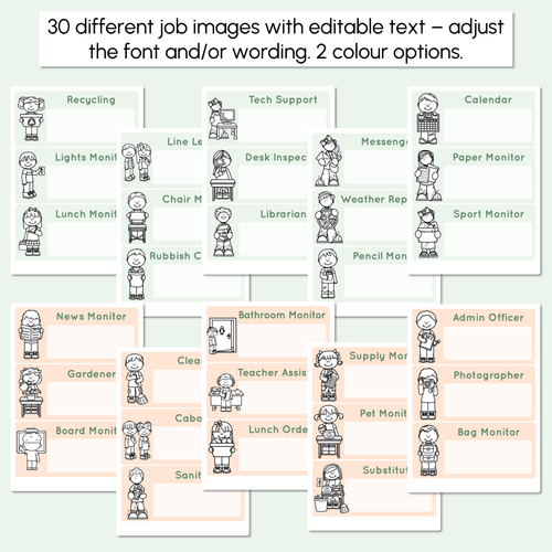 Resource preview 2 for Editable Class Jobs Display - The Greenhouse Collection - Natural Classroom Decor