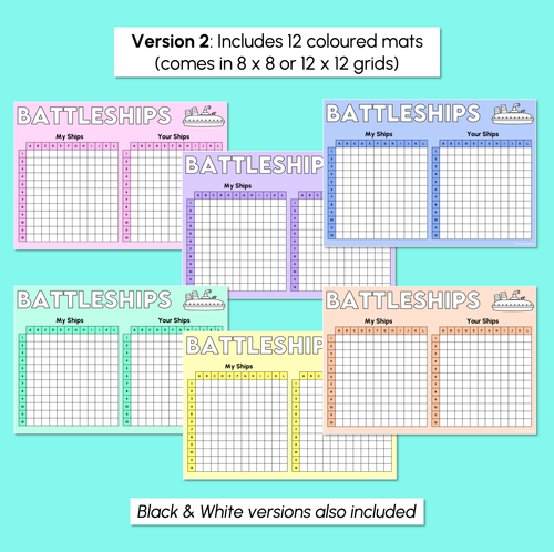 Resource preview 4 for Battleships – Locating Positions on a Grid Game