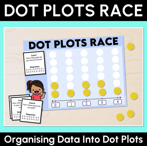 Resource preview 1 for Dot Plots Race - Organising Data Into Plots - Printables