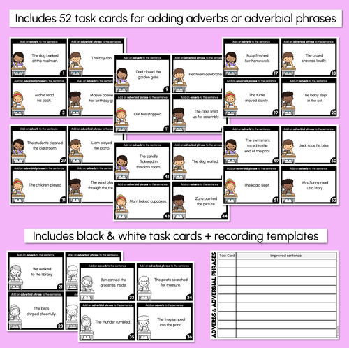 Resource preview 3 for Adverbs & Adverbial Phrases Task Cards