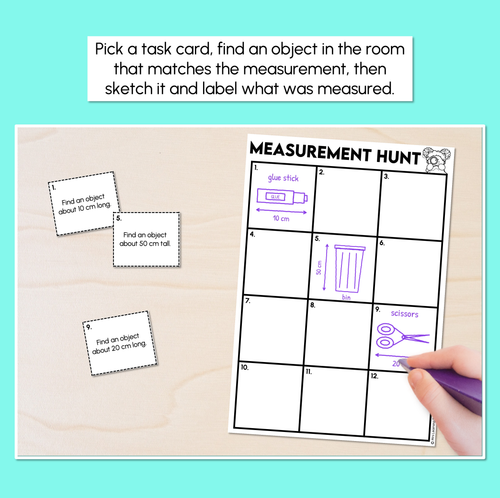 Resource preview 2 for Measuring Length - Measurement Hunt Activity