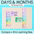 1 for Days of the Week & Months of the Year Display - Rainbow Watercolour - The Kutopia Collection 