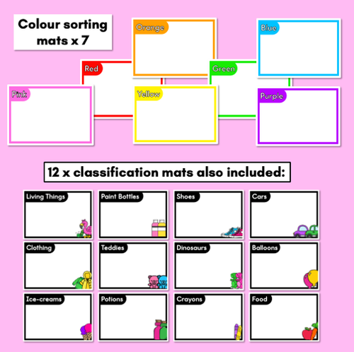 Resource preview 4 for Colour Sorting Templates - Classification & Sorting Activities for Kindergarten