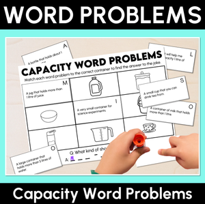 Capacity Word Problems Worksheet
