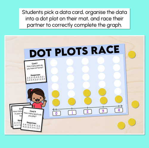 Resource preview 2 for Dot Plots Race - Organising Data Into Plots - Printables