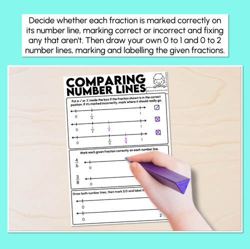 Resource preview 2 for Fractions on Different Number Lines - Comparing Fractions Worksheets