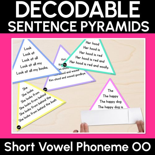 Resource preview 1 for SHORT VOWEL PHONEME SHORT OO WORDS - Decodable Sentence Pyramids - Phonics Fluency