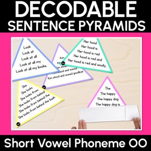 SHORT VOWEL PHONEME SHORT OO WORDS - Decodable Sentence Pyramids - Phonics Fluency