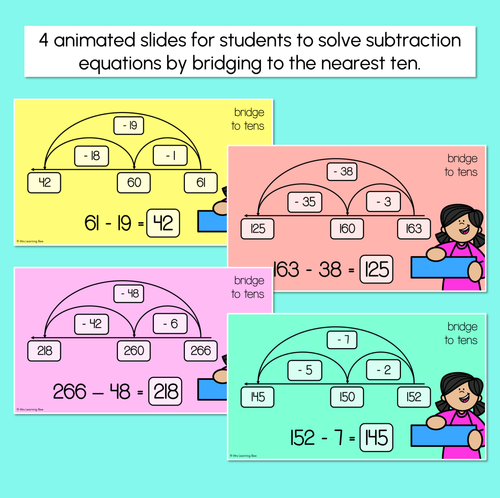 Resource preview 3 for Bridging to 10s and 100s - 2-Digit & 3-Digit Number Subtraction Slides