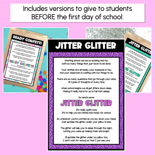 Resource preview 2 for JITTER GLITTER or READY CONFETTI - Back to School Templates