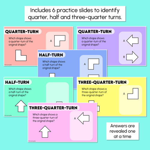 Resource preview 3 for Rotating Shapes – Quarter, Half and Three-Quarter Turns - Digital Slides