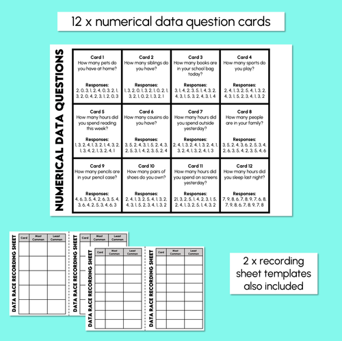 Resource preview 4 for Dot Plots Race - Organising Data Into Plots - Printables