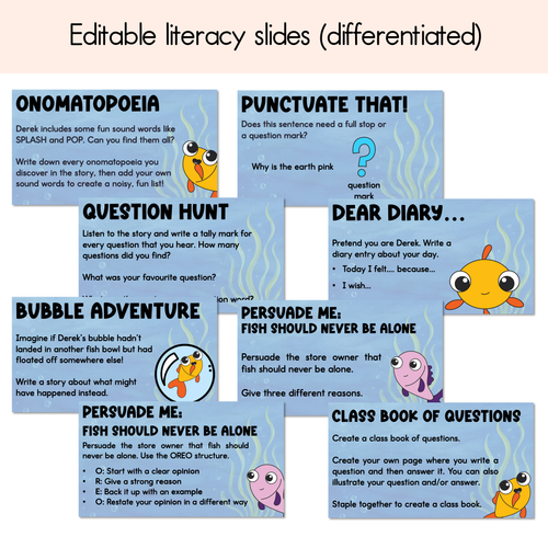Resource preview 2 for Derek Editable Slides - Differentiated Writing, Maths and Design Prompts - Book Week 2026