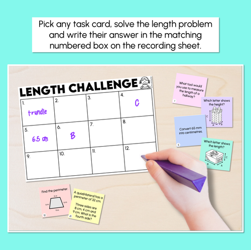 Resource preview 2 for Measuring and Converting Length - Length Challenge Task Cards