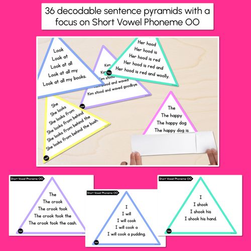 Resource preview 2 for SHORT VOWEL PHONEME SHORT OO WORDS - Decodable Sentence Pyramids - Phonics Fluency