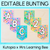 1 for Editable Bunting - Alphabet & Numbers - The Kutopia Collection