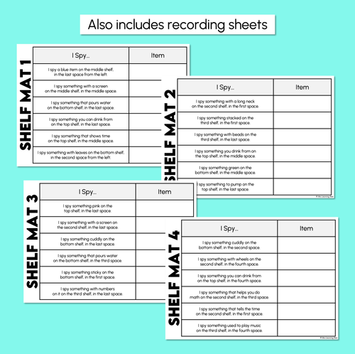 Resource preview 5 for I Spy on the Mat – Locating Positions Task Cards