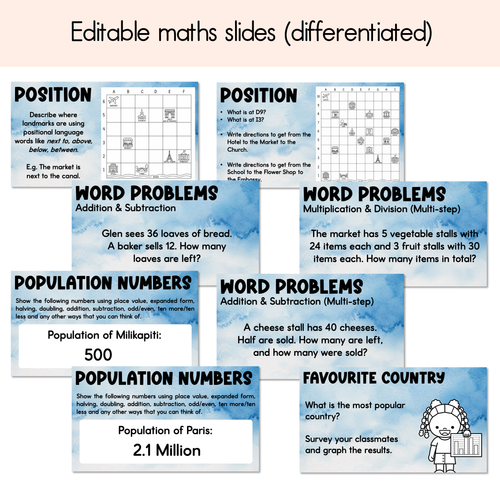 Resource preview 3 for Tiwi in Paris Editable Slides - Differentiated Writing, Maths and Design Prompts - Book Week 2026