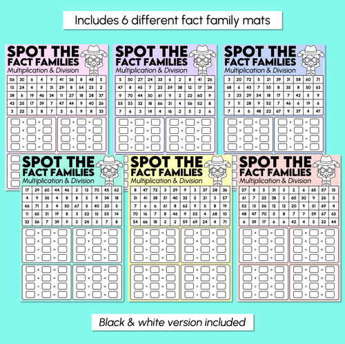 Resource preview 3 for Spot the Fact Families - Multiplication and Division Mats