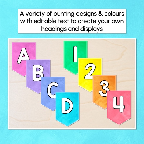 Resource preview 2 for Editable Bunting - Alphabet & Numbers - The Kutopia Collection