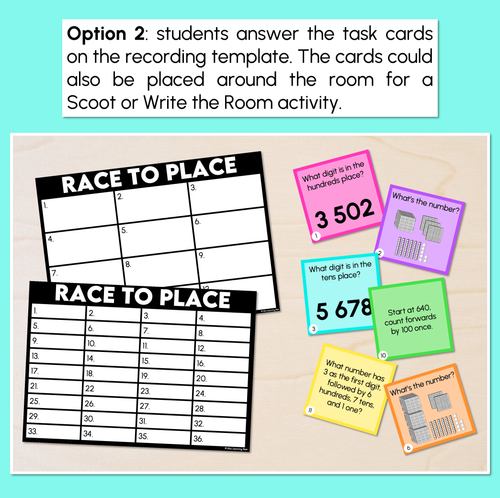Resource preview 3 for Race to Place Math Game - 4-Digit Numbers