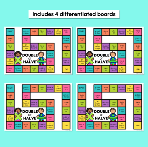 Resource preview 3 for Double or Halve - Doubles & Halves Board Game