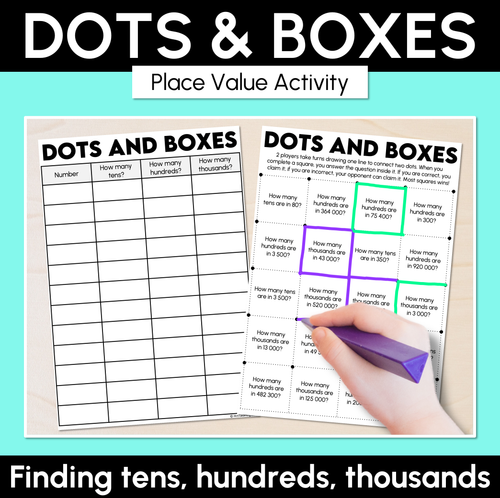 Resource preview 1 for Dots & Boxes - Place Value Activity