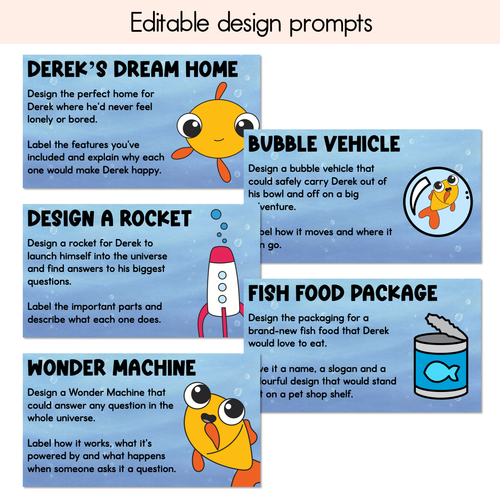 Resource preview 4 for Derek Editable Slides - Differentiated Writing, Maths and Design Prompts - Book Week 2026