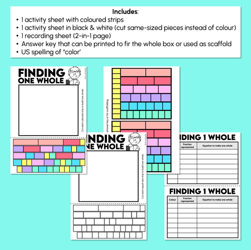 Resource preview 3 for Finding One Whole - Fractions as One Whole Activity