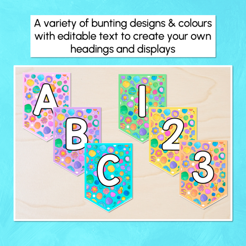 Resource preview 3 for Editable Bunting - Alphabet & Numbers - The Kutopia Collection