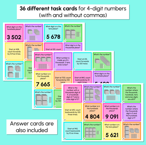 Resource preview 4 for Race to Place Math Game - 4-Digit Numbers