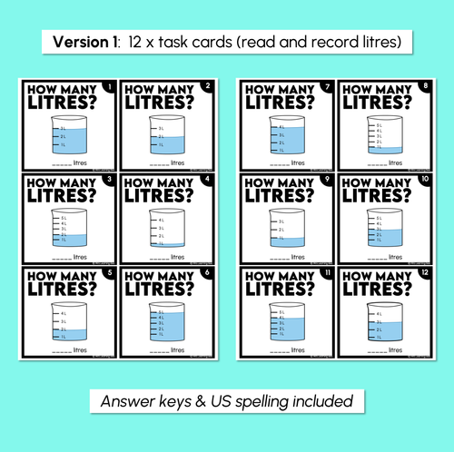 Resource preview 3 for Capacity in Litres Task Cards