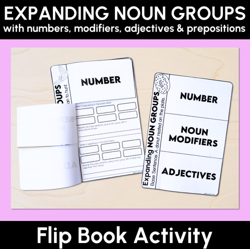 Resource preview 1 for Expanding Noun Groups Flip Book Activity