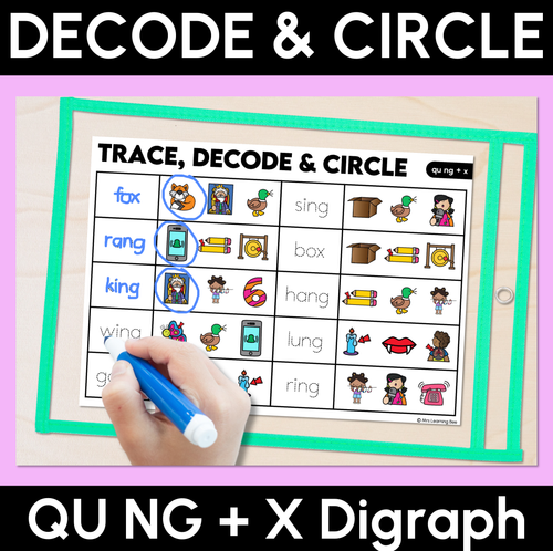 Resource preview 2 for Trace, Decode & Circle - Consonant Digraph Decodable Word Mats Bundle