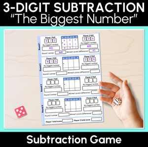The Biggest Number - 3-Digit Subtraction Game